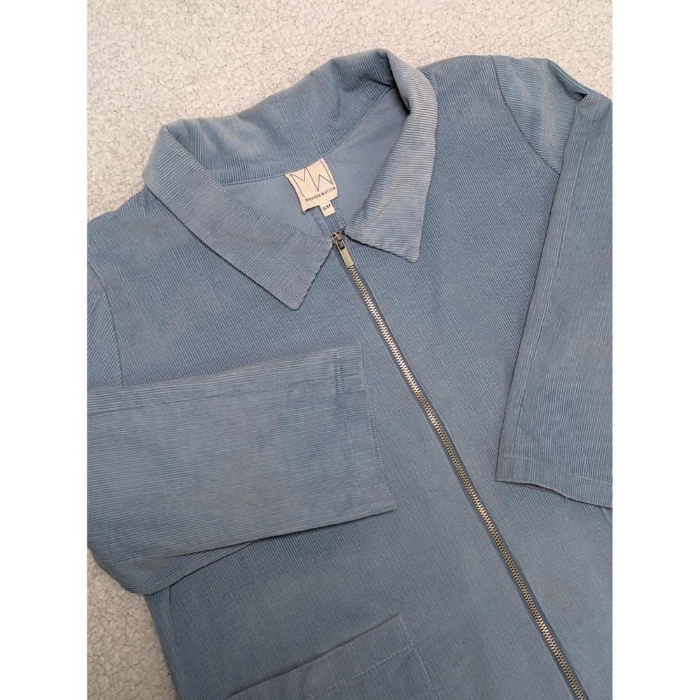 Miranda Watson Dusty Blue Corduroy Boxy Chore Jacket Workwear Indie S/M